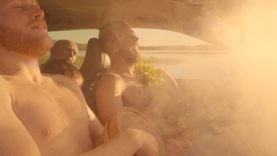 Män bastande i bil — reklamfilm för Aircondition Center